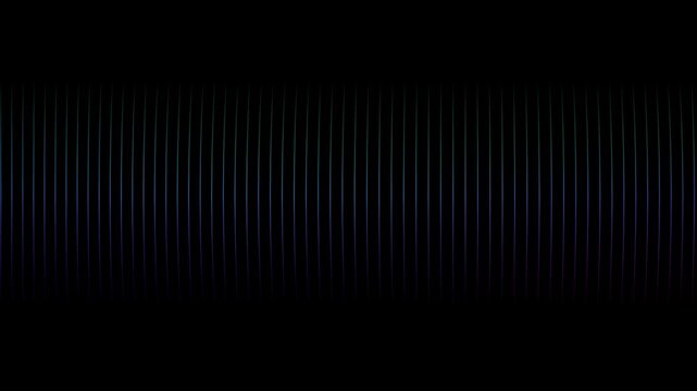 Neon vertical glowing light lines undulating in seamless motion on dark background abstract digital visualization for modern motion graphics creative video projects.