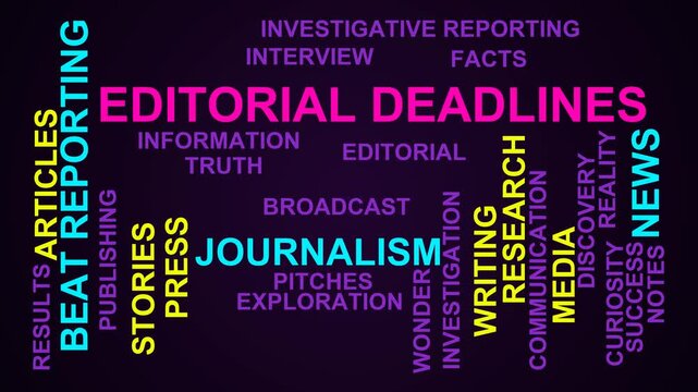 Editorial Deadlines Word Cloud