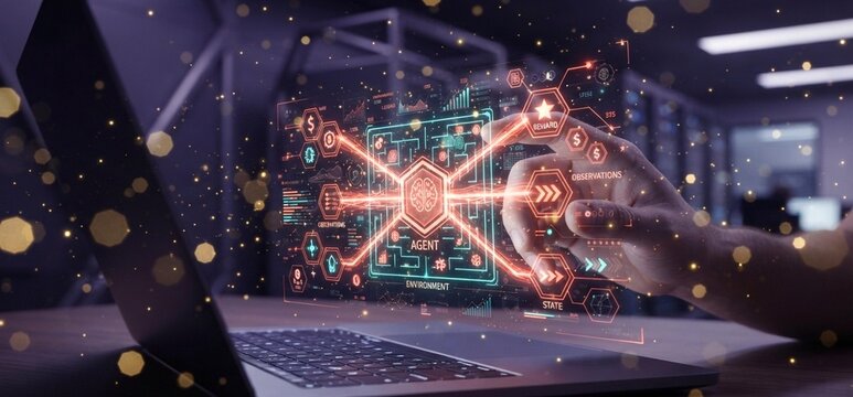 Hand rotates holographic reinforcement learning reward pathway