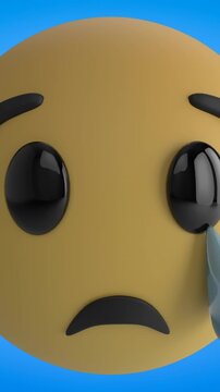 Changing emoji icons on blue background 4k