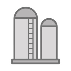 Two silos with ladder icon © irene