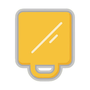 Yellow square mirror icon with handle