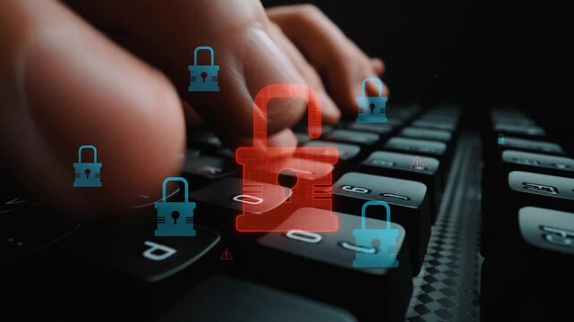 Digital security concept illustrating a cybersecurity breach, with a red unlocked padlock indicating data exposure among secure systems, emphasizing system vulnerability and risk Marrow