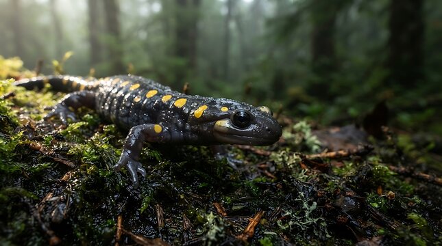 wild salamander on a rock
