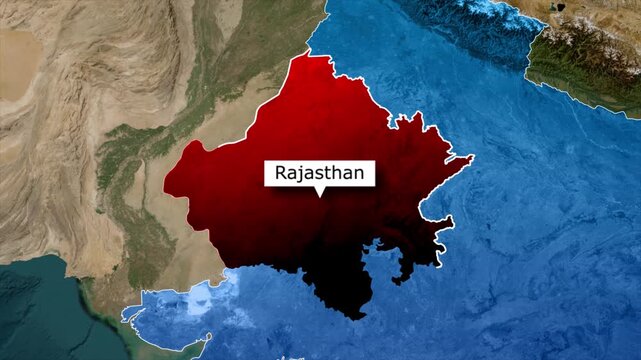 Rajasthan Map Highlight Animation, Rajasthan State Location Map, Rajasthan Map in India