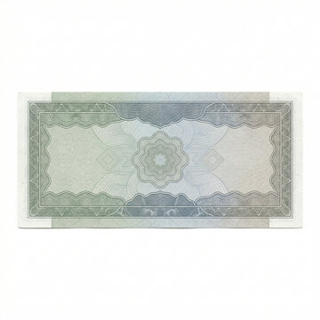 Patterned banknote with intricate design in monochrome colors  
