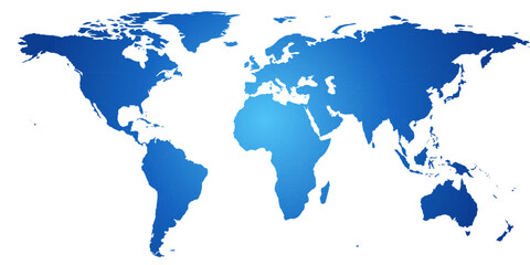Blue gradient world map with country borders on a transparent background. Vector map of Earth continents and mainlands. © LIUDMILA333