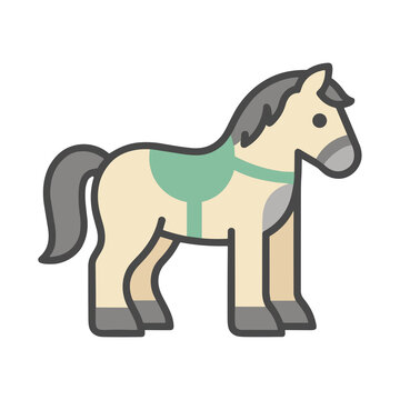 Cartoon horse with saddle