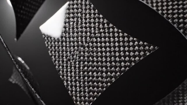 Abstract dark background with a detailed carbon fiber texture pattern