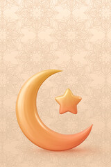 Star crescent background, 3D Islamic symbol design © Rawpixel.com