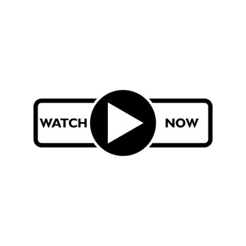Watch now sign icon isolated on white background