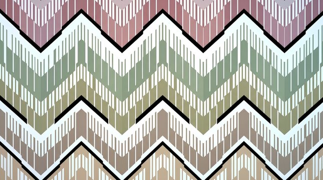 Geometric Chevron Seamless Pattern with Pastel Zigzag Stripes Retro Abstract Vector Background