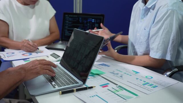 Business team working and update tasks with milestones progress planning and professional investor working new start up project in the office.