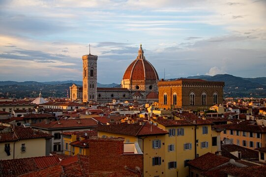 Panorama of Florence Italy at Sunset