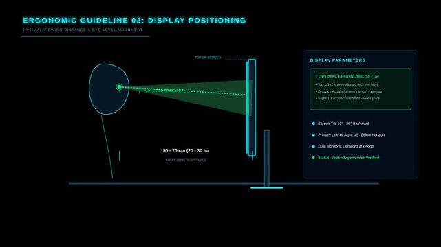 Ergonomic Guidelines for Computer Monitor Display Positioning and Proper Viewing Distance Setup