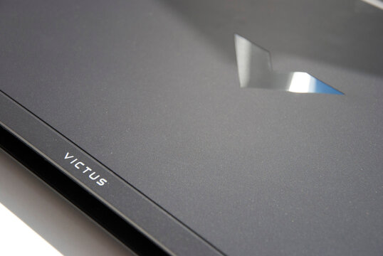 HP Victus gaming laptop computer close-up photo - Kyiv, Ukraine - 08-15 -2026. 