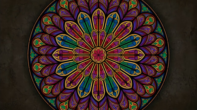 Intricate ornamental mandala design. Colorful psychedelic geometric flower pattern. Paisley art loop vector element for spiritual and boho background.
