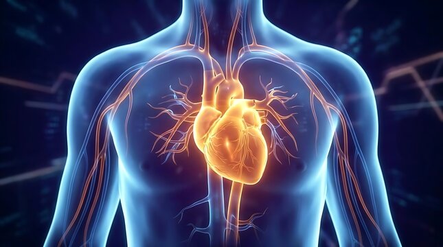 Human heart and circulatory system anatomy