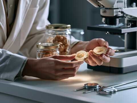 Ginseng Root Cross Section Authentication Bench