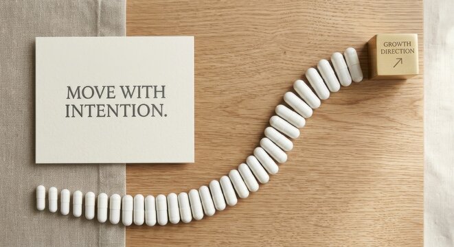 White Ceramic Capsules Arranged on Wooden Surface Next to a Card