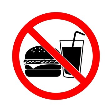 No eating or drinking allowed sign
