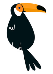 Naklejka premium Toucan bird png illustration, transparent background