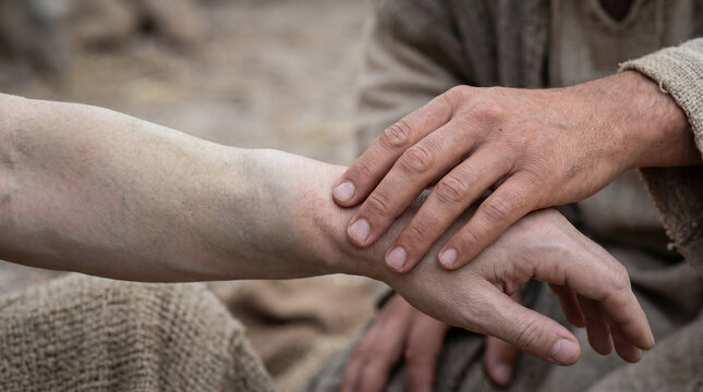 Jesus healing a man with severe swelling right in front of the judgmental Pharisees during a Sabbath feast