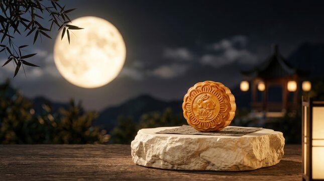 Celebrating the mid autumn festival a time for family reunions moon gazing and savoring delicious mooncakes under the radiant full moon's glow
