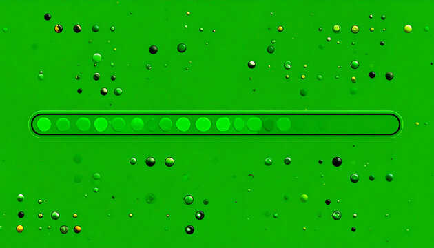 Abstract Green Background with Bubbles and a Progress Bar Loading Animation Concept