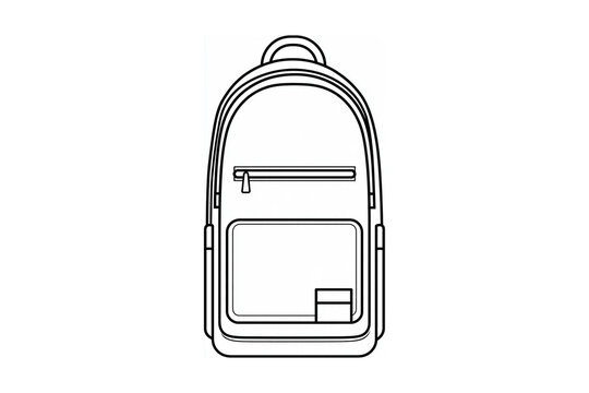 Backpack Line Art Icon School Bag Student Education Vector Illustration