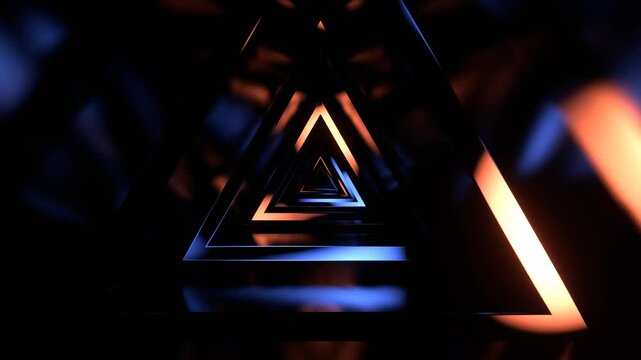 Light Blue and Peach Triangle Warp Tunnel Background VJ Loop in 4K
