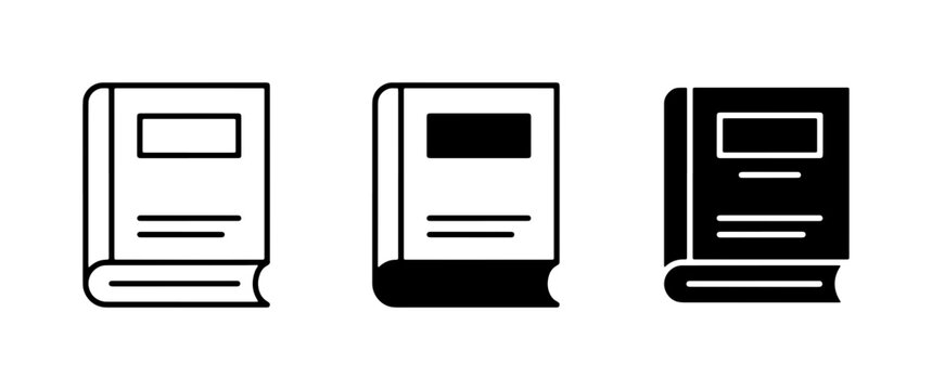 Book Icons Set, Education Symbols, Reading Collection, Knowledge Graphics, Library Icons