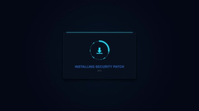Futuristic Software Security Update and Cybersecurity Protection Animation