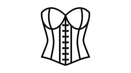 Corset top vector icon, elegant lingerie garment outline for fashion design and apparel.