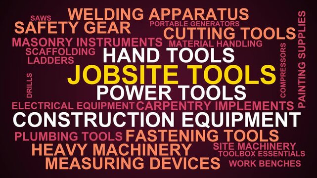 Jobsite Tools Word Cloud