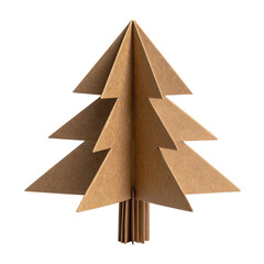 Fototapeta premium Creative Paper Christmas Tree Decoration with Brown Craft Paper.