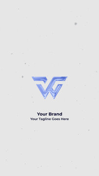 Vertical Clean White Background Logo Intro &ndash; Glossy 3D Brand Opener with Tagline for Short-Form Video