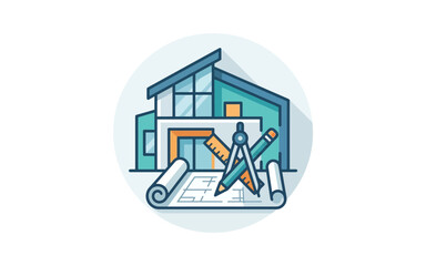 Obraz premium Architectural House Design Icon
