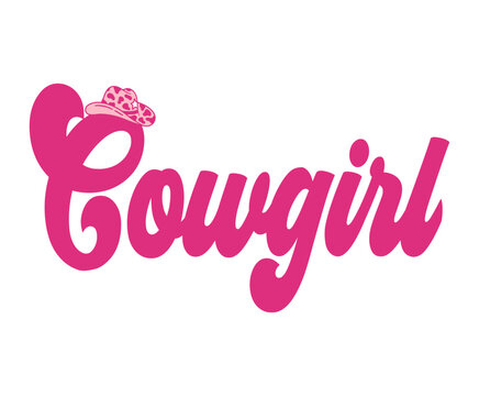 Cowgirl svg cut file. Isolated vector illustration.