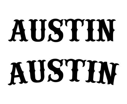Austin svg cut file. Isolated vector illustration.