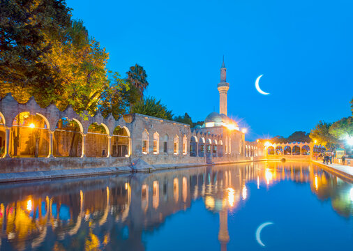 Halil-ur Rahman Mosque and Holy lake with sacred fish in Golbasi Park - Urfa, Turkey