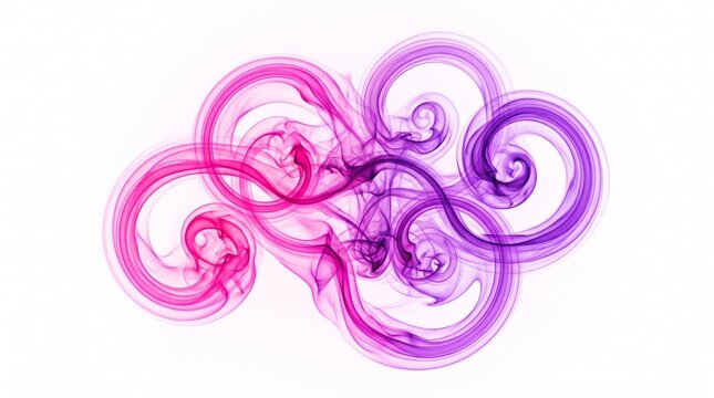 Abstract purple and pink smoke swirls forming circles