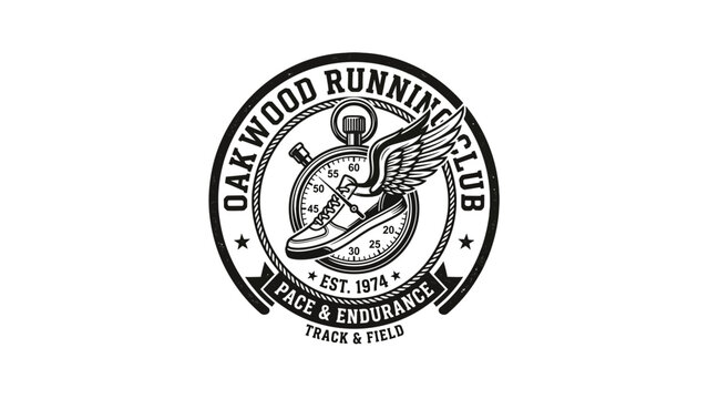 Oakwood Running Club Vintage Badge Emblem