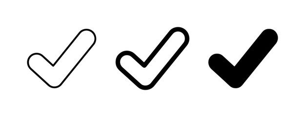 Checkmark Icons, Simple Tick Mark Symbols, Vector Graphics for Approval and Success © Mahmudul