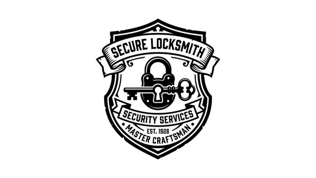 Secure Locksmith Security Services Vintage Emblem Logo