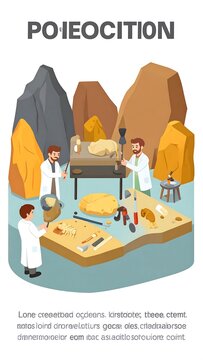 Paleolithic era stone tools and spearheads on wooden table.