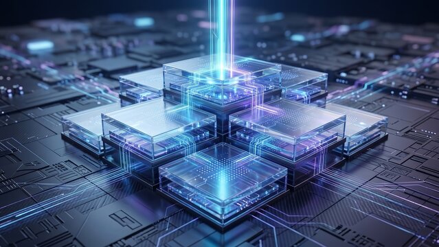 Glowing Glass Microchip Matrix Emitting Vertical Energy Laser Beam