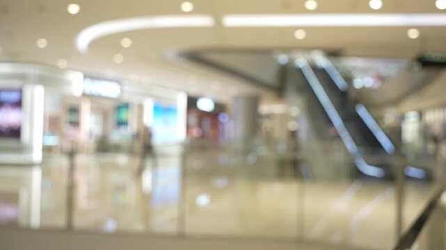 Abstract blur and defocus shopping mall in department store interior for background