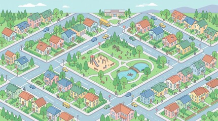 Fototapeta premium residential neighborhood vector