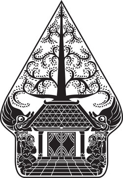 shadow puppet wayang gunungan silhouette